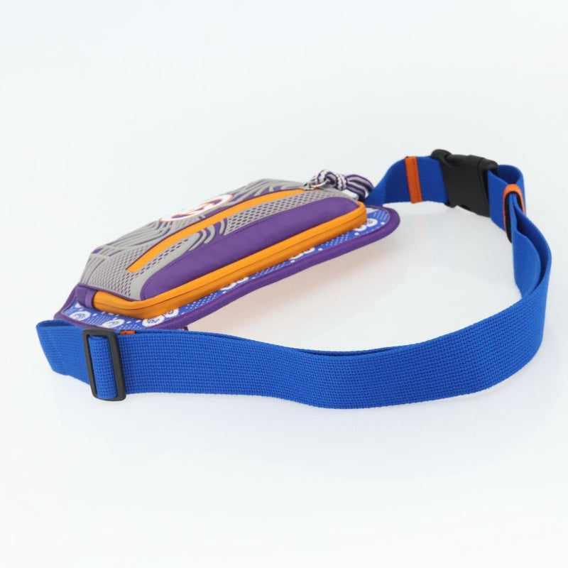 Gucci Panelled Front Pocket Belt Gg Jacquard Nylon And Rubber Purple Bag