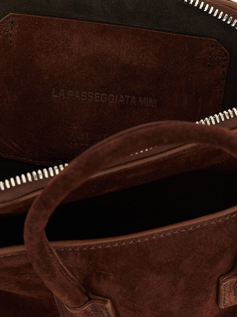 The Attico La Passeggiata Shoulder Bag — Brown Suede