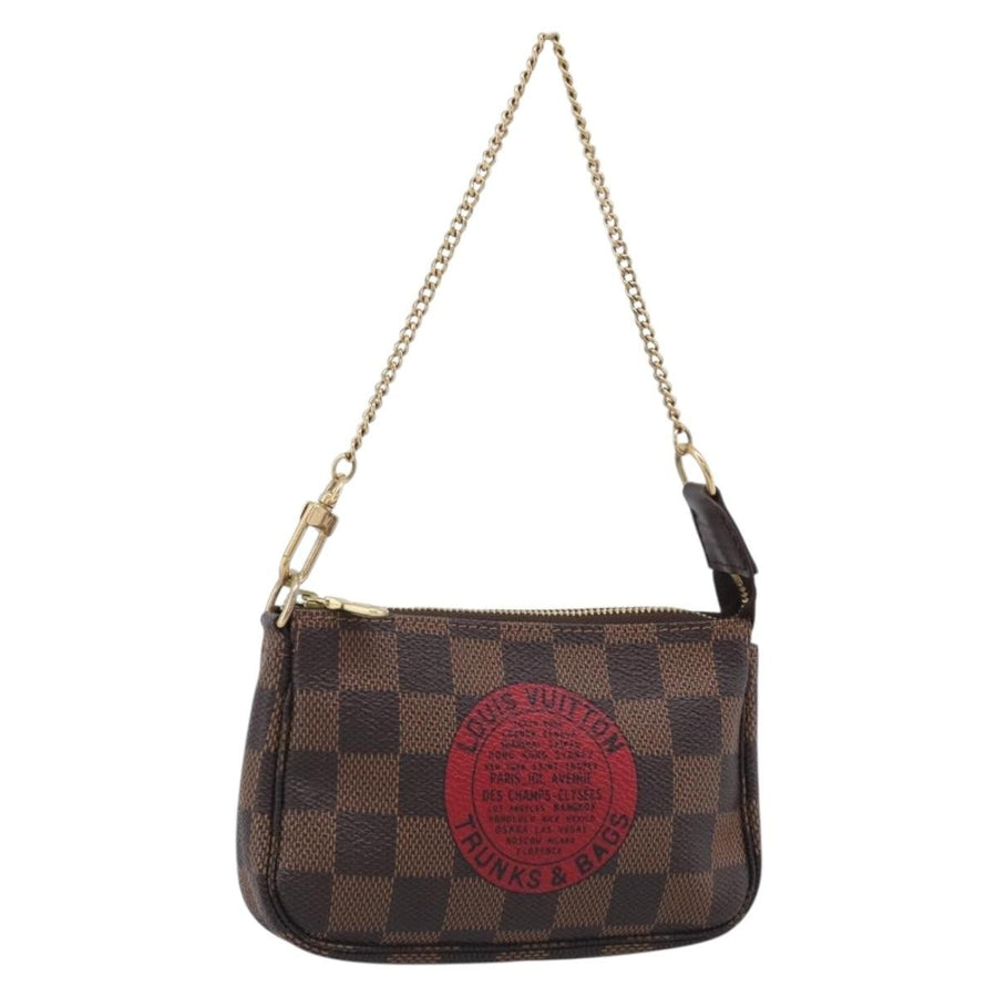 Louis Vuitton Pochette Accessoires Limited Edition Damier Brown Canvas Bag