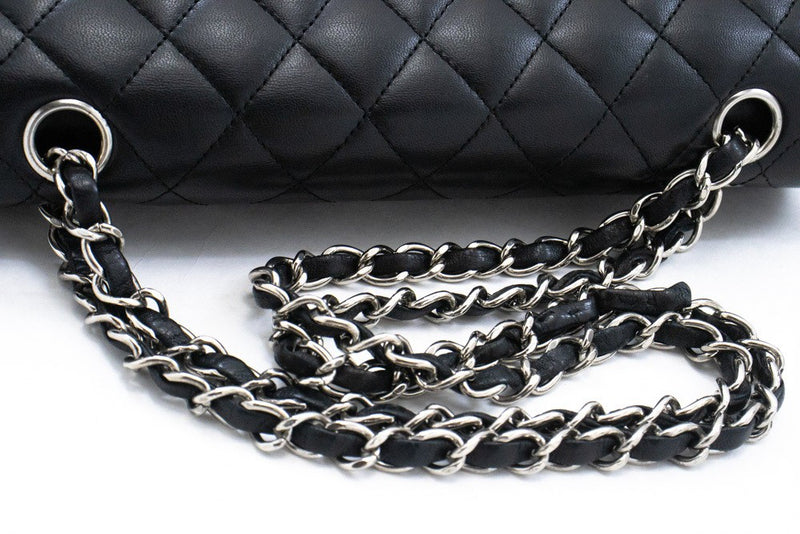 Chanel Classic Bowler Quilted Caviar Black Leather Bag