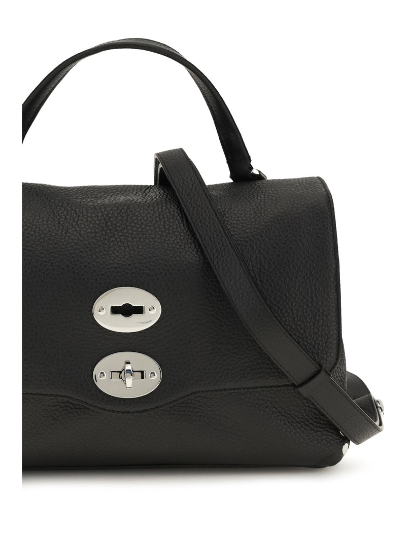 Zanellato Postina Daily Top Handle Bag — Black Calf Leather