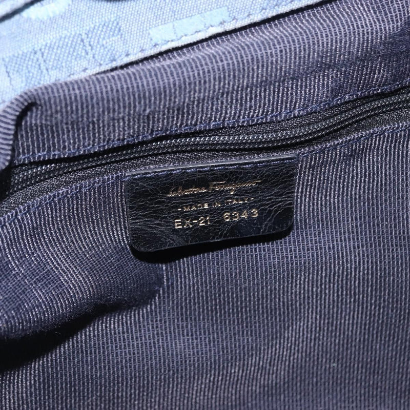 Salvatore Ferragamo Gancini Canvas Navy Bag