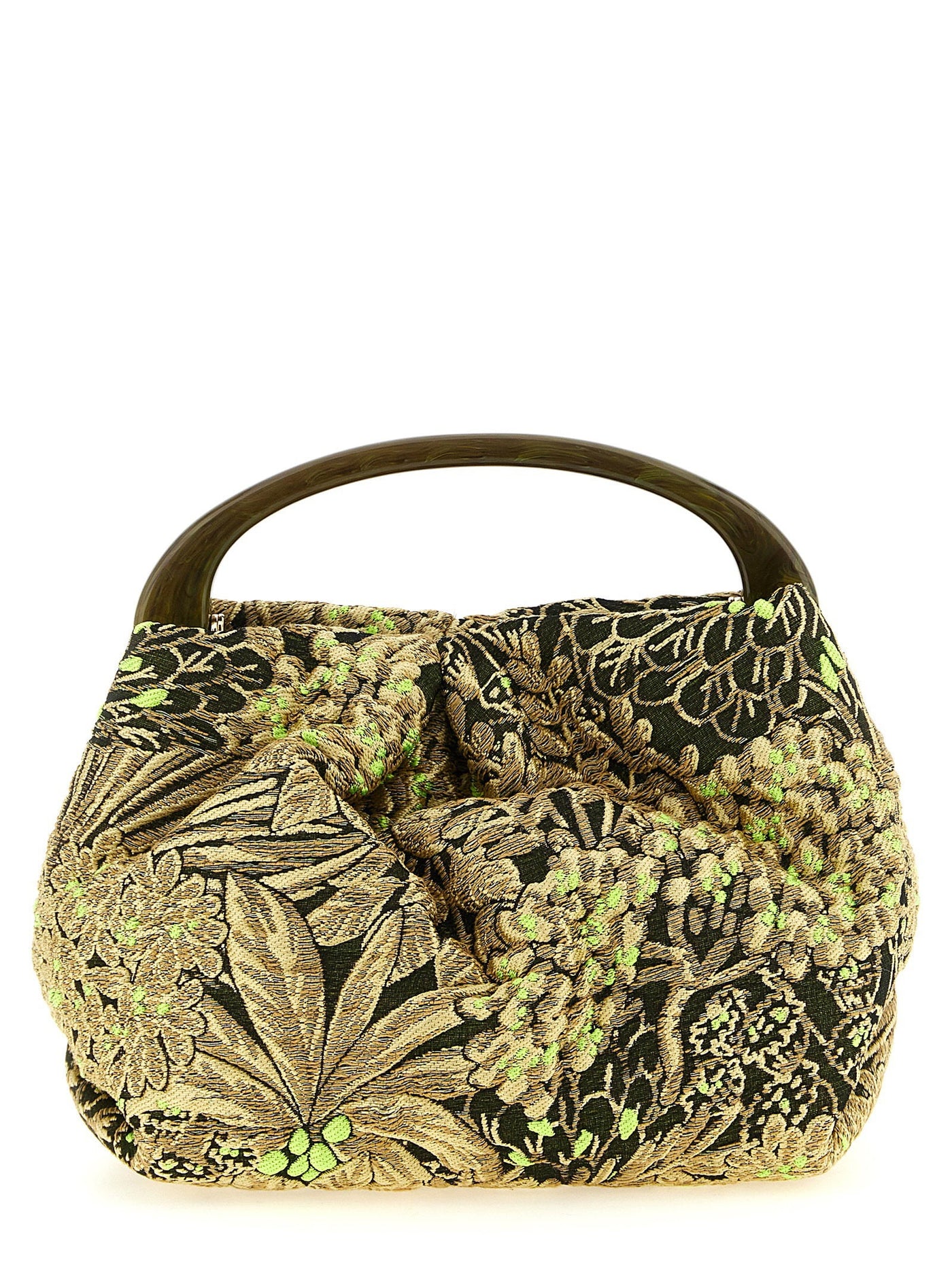 Dries Van Noten Crisp Top Handle Bag — Lime