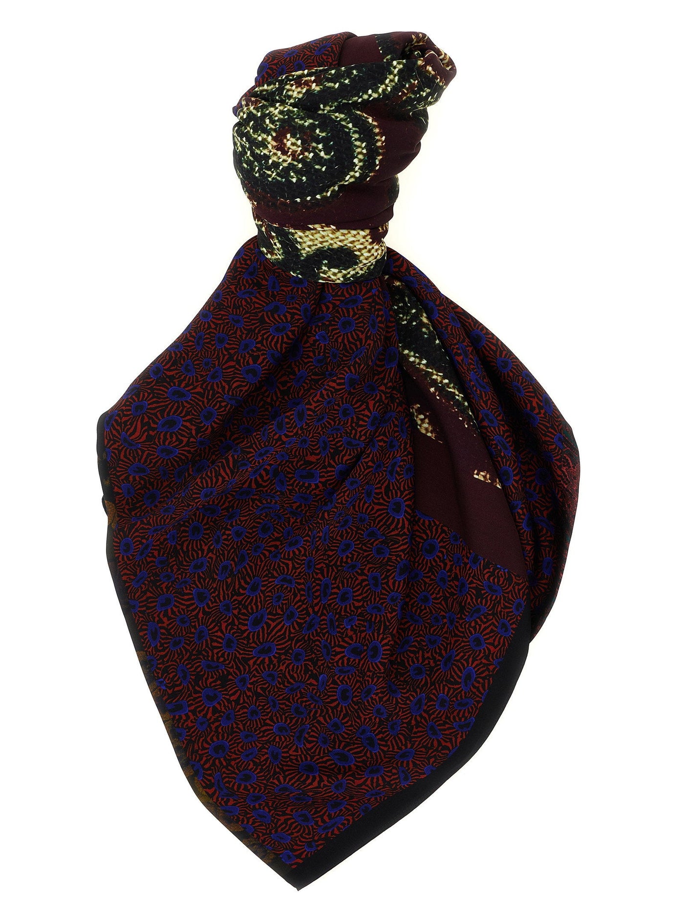 Dries Van Noten Flora Scarf — Burgundy Scarfs