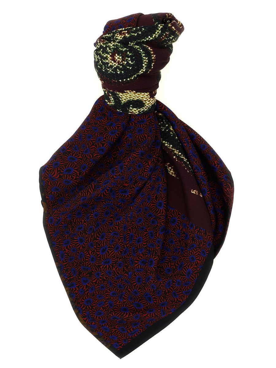 Dries Van Noten Flora Scarf — Burgundy Scarfs