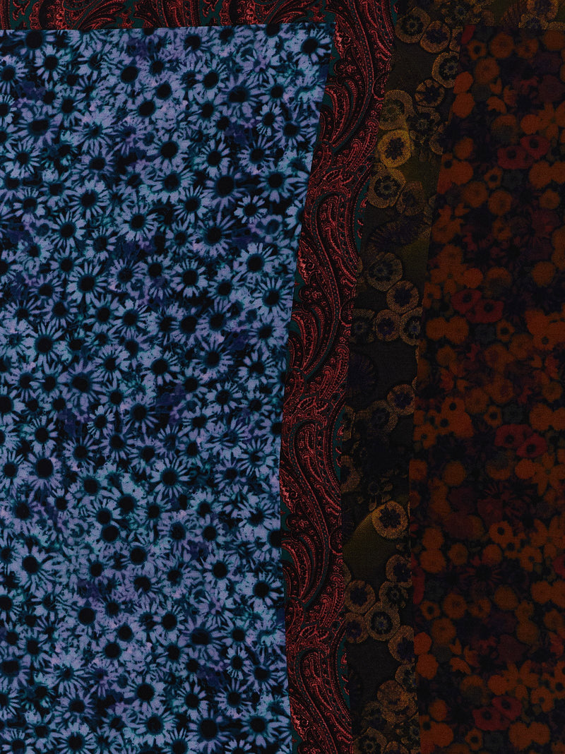 Dries Van Noten Flora Scarf — Burgundy Scarfs