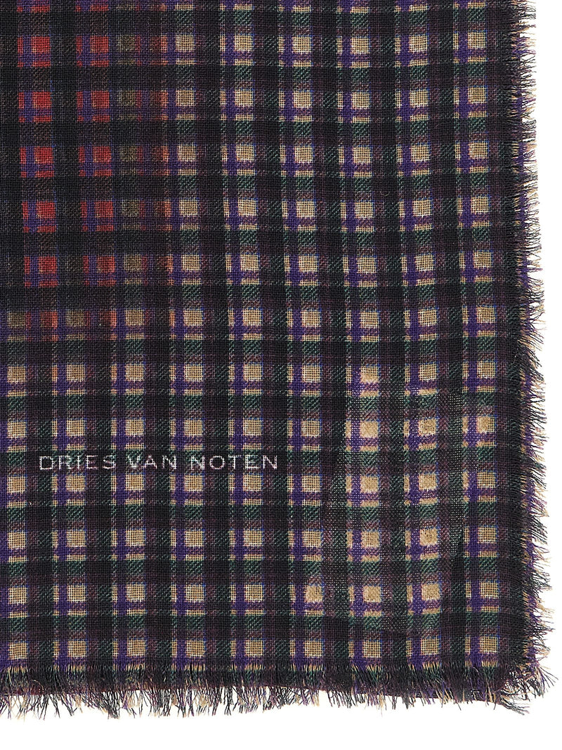 Dries Van Noten Folk Scarf — Black Pure Wool Scarfs