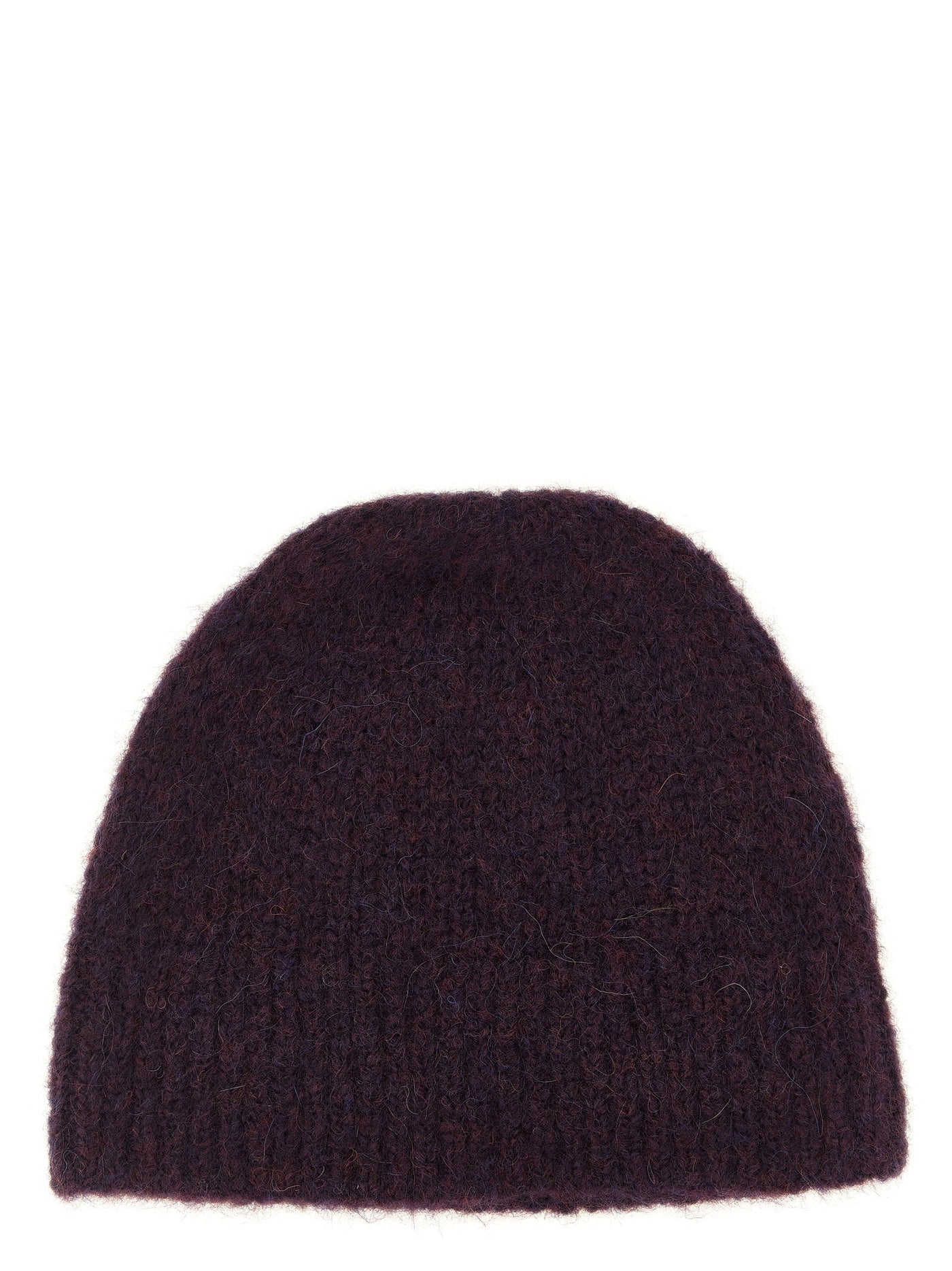 Dries Van Noten Beanie — Burgundy Alpaca And Wool Blend Winter Hats