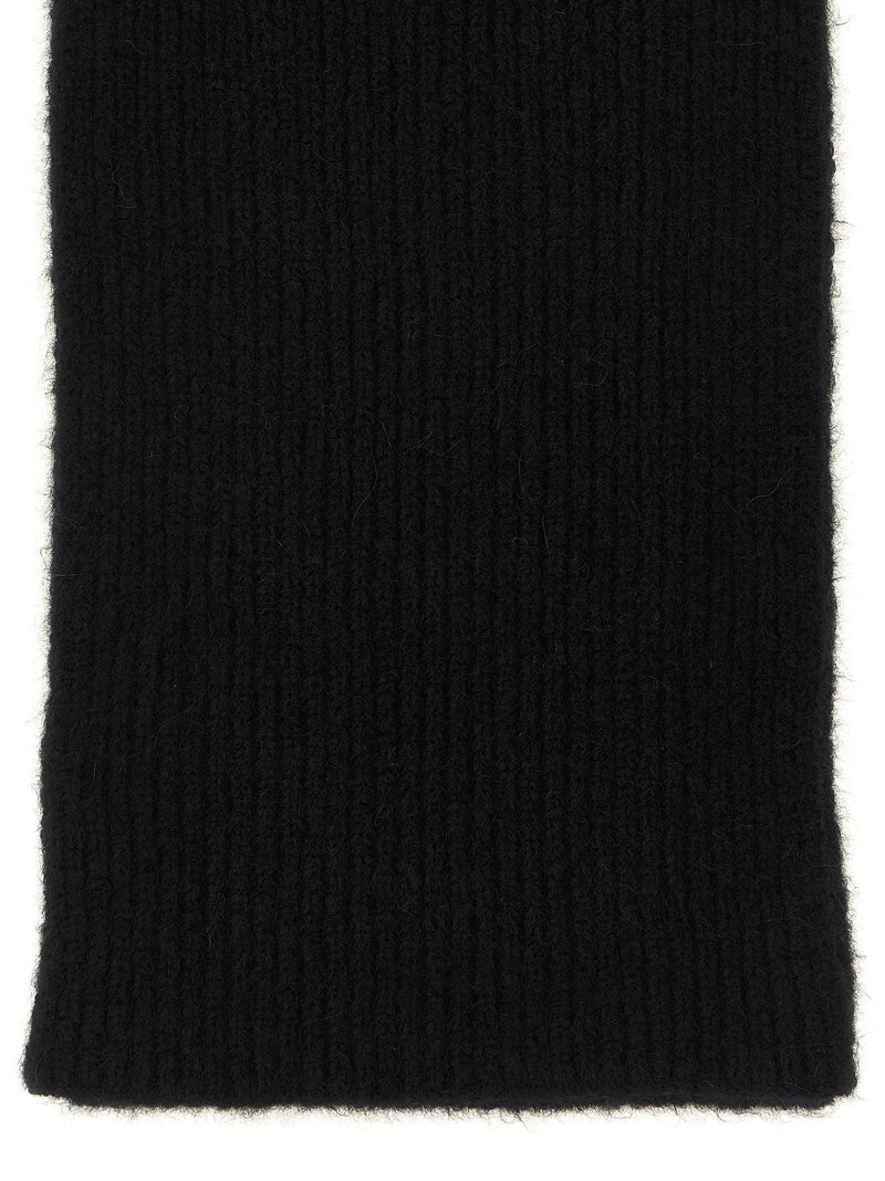 Dries Van Noten Moyson Scarf — Black Alpaca And Merino Wool Blend Scarfs