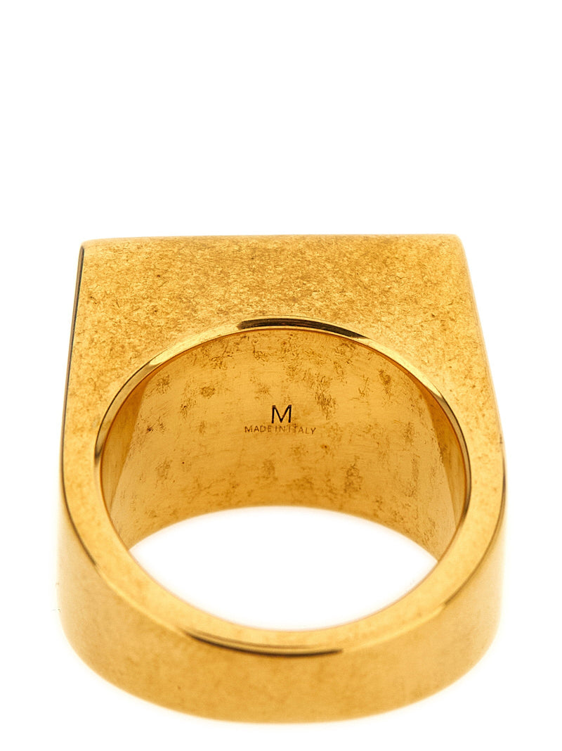 Dries Van Noten Tigers Eye Stone Ring — Gold Gilded Brass Rings