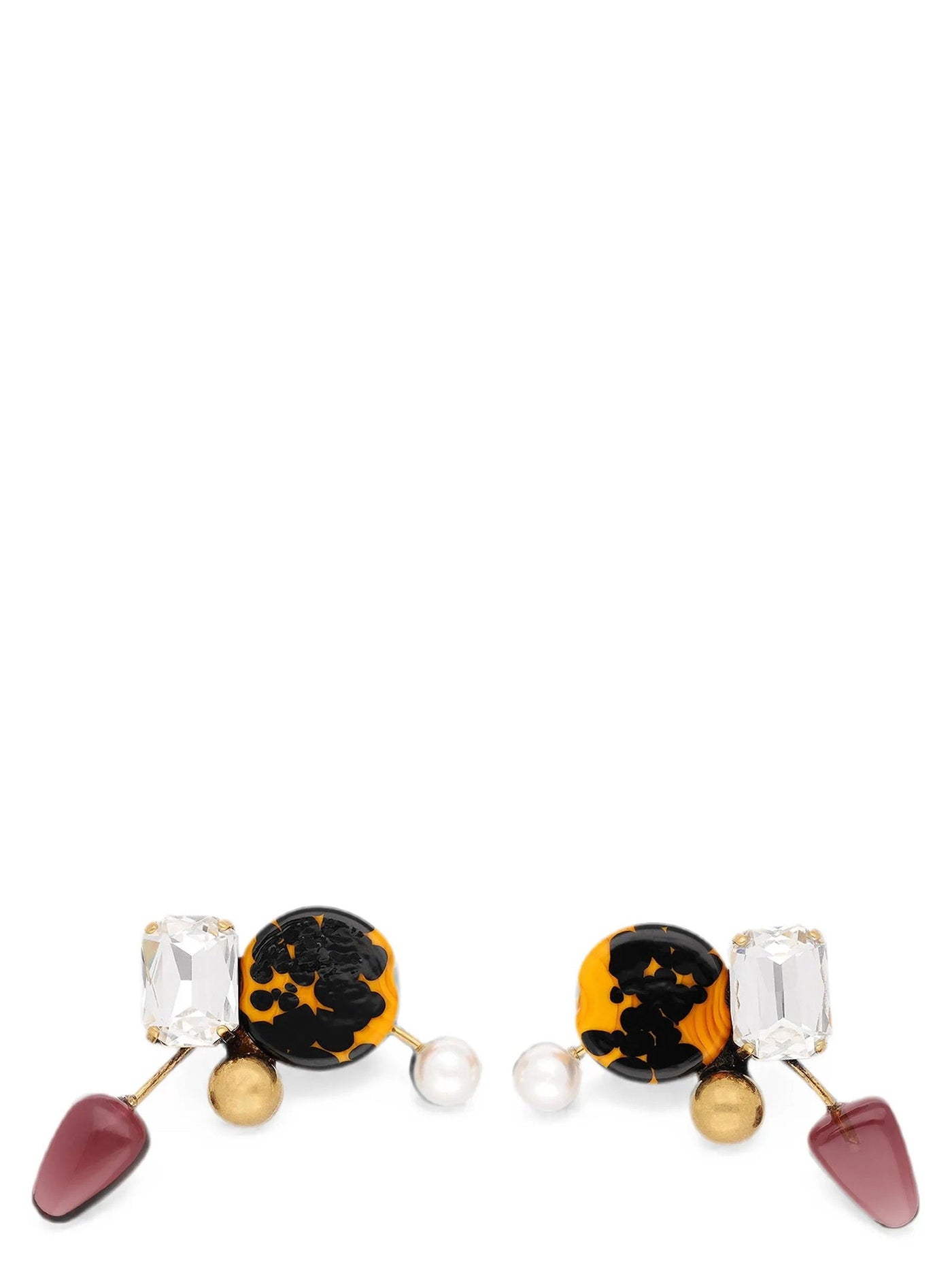 Dries Van Noten Earrings — Mixed (black, Yellow, Gold) Tortoiseshell Resin