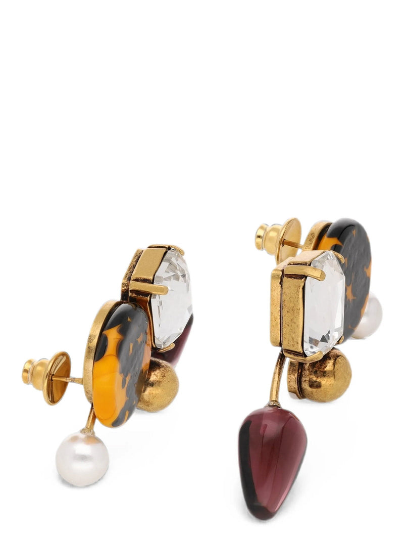 Dries Van Noten Earrings — Mixed (black, Yellow, Gold) Tortoiseshell Resin