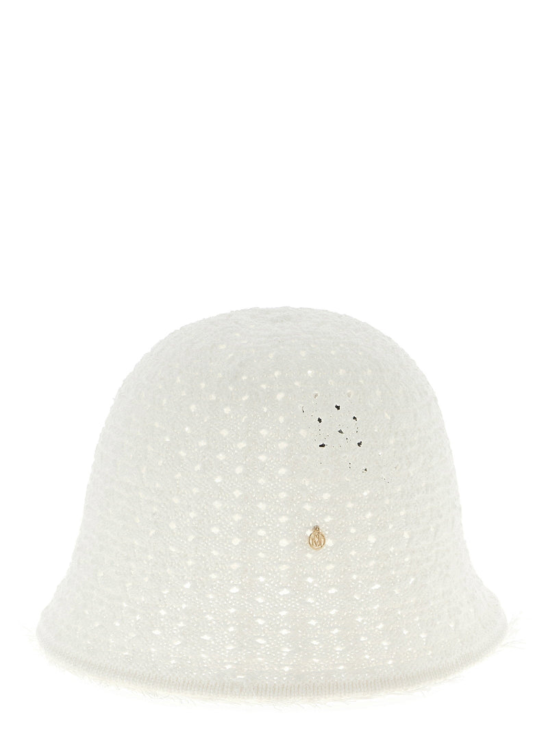 Maison Michel Bucket Hat — Cream Knitted Cotton