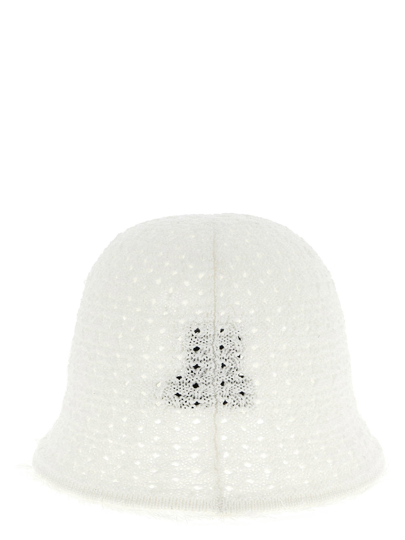 Maison Michel Bucket Hat — Cream Knitted Cotton