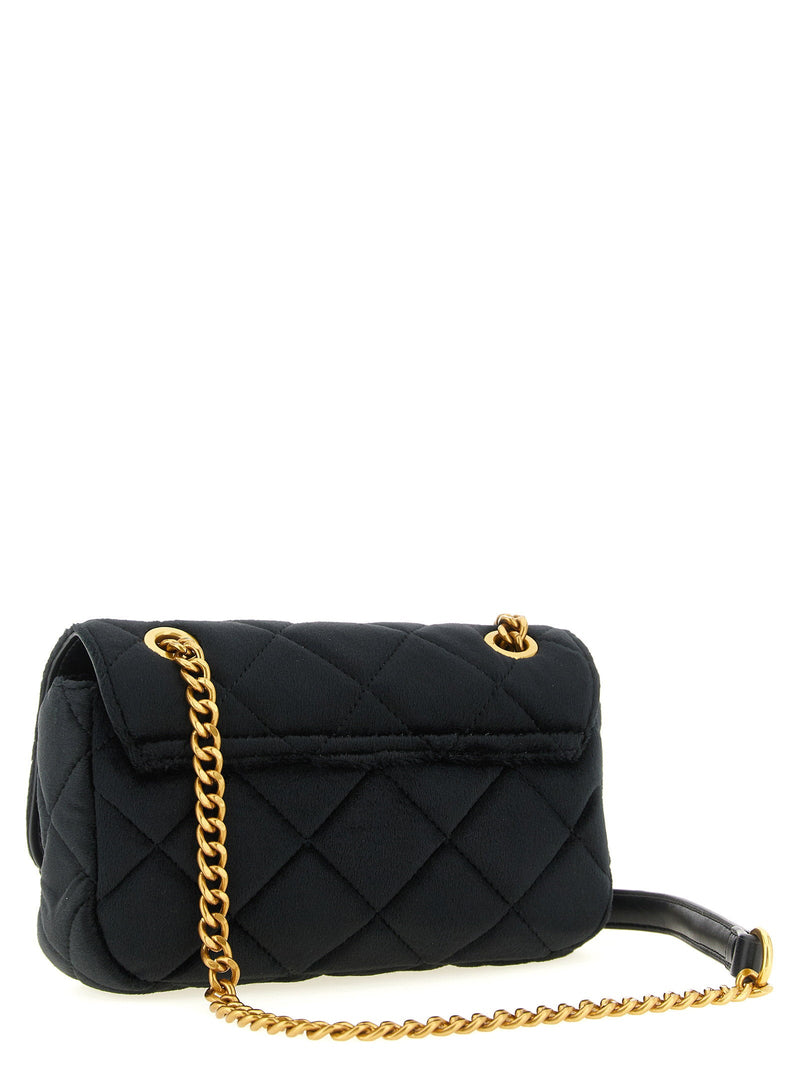 Twin Set Milano Shoulder Bag — Black Shaved Velvet-effect Finish