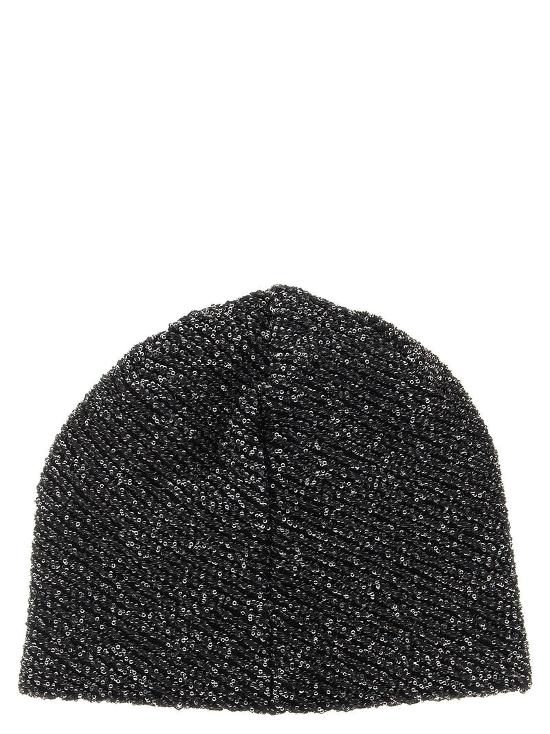 Maison Michel Sequin-Embellished Beanie — Black Beanies