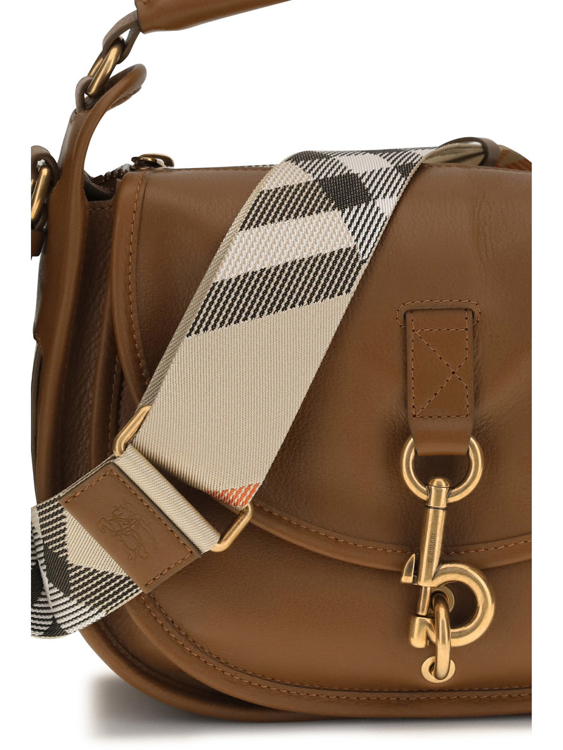 Burberry B Clip Crossbody Bag — Brown Calf Leather