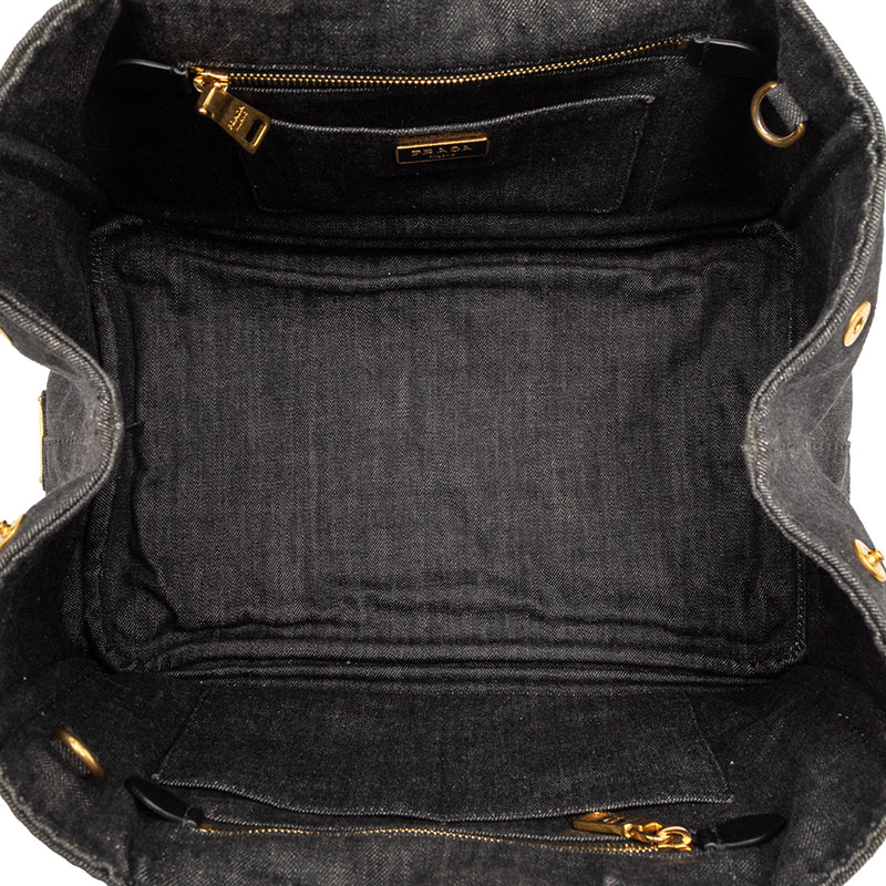 Small Denim Canapa Logo Satchel - Image 4