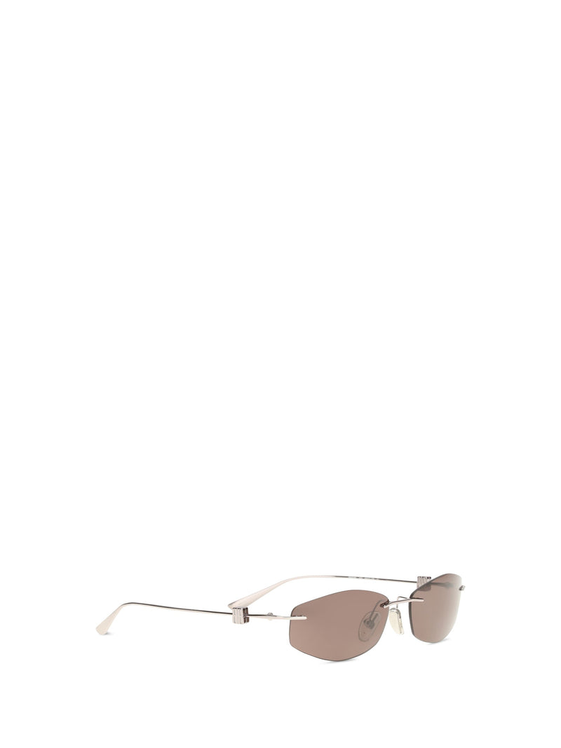 Balenciaga A000uxt0005 Geometric Oval Sunglasses — Beige Metal