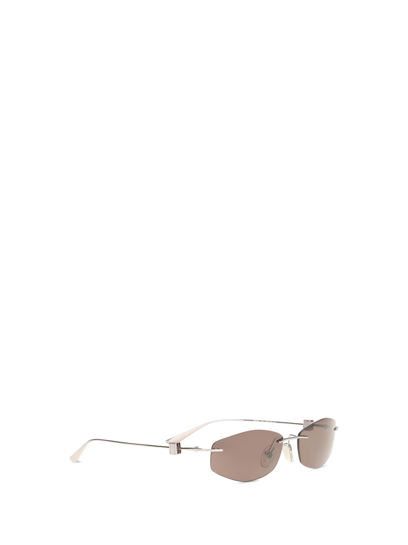 Balenciaga A000uxt0005 Geometric Oval Metal Sunglasses — Ruthenium