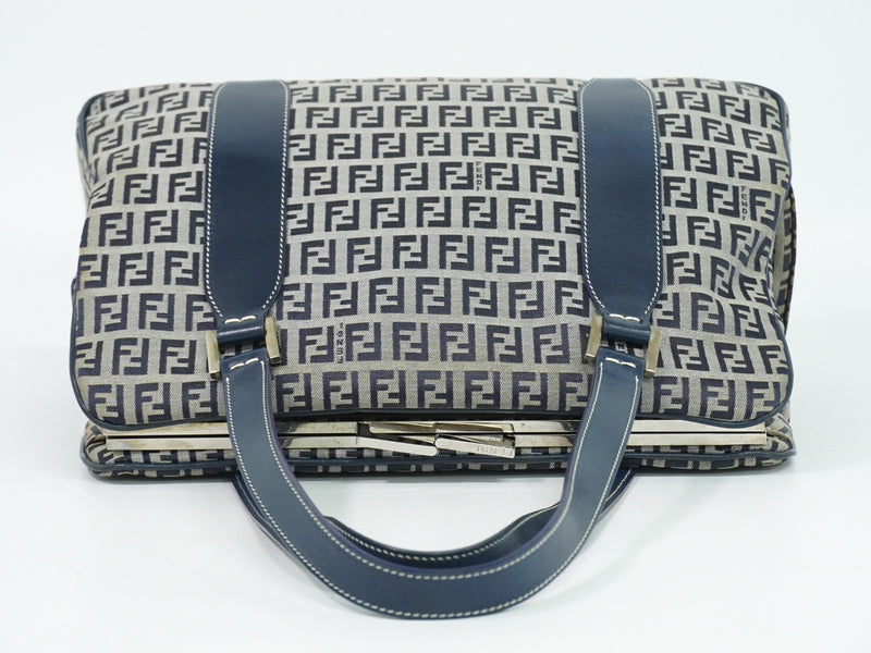 Fendi Vintage Shoulderbag Canvas Navy Bag