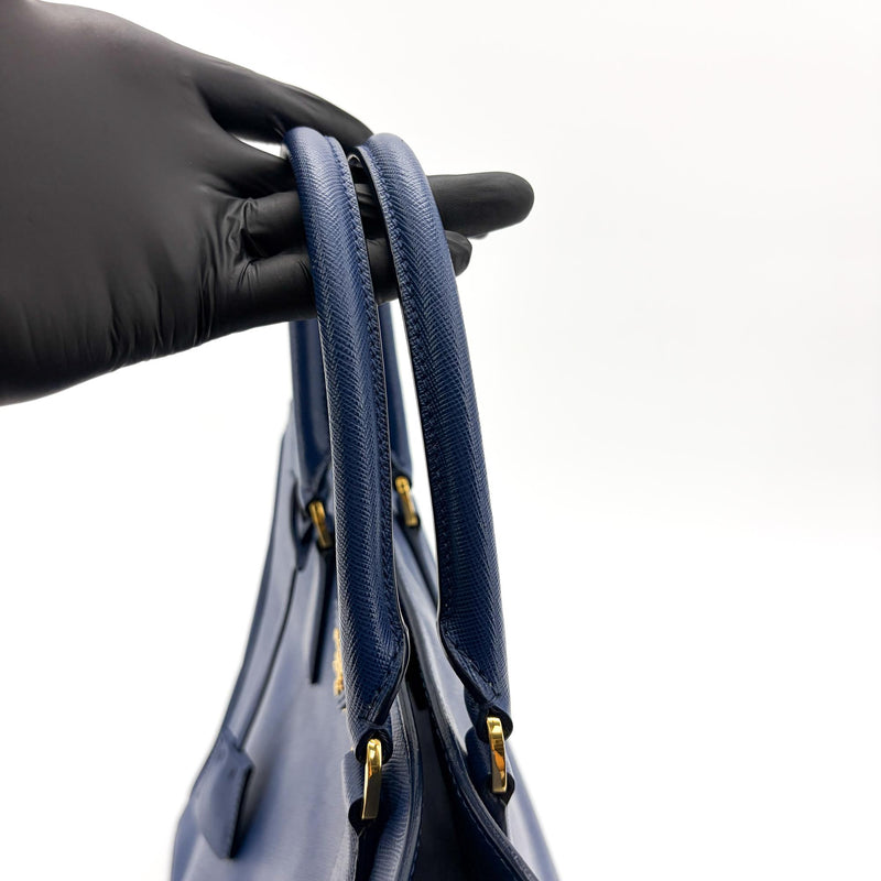 Prada Lux Open Saffiano Leather Blue Bag