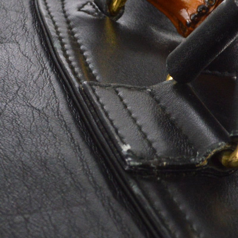 Gucci Vintage Bamboo Leather Black Bag