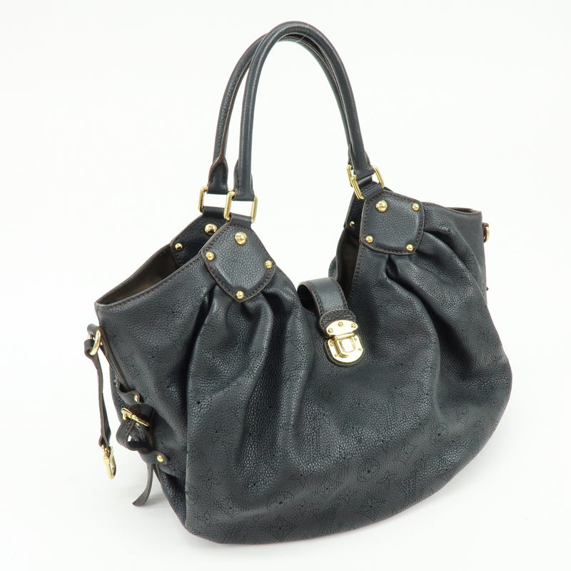 Louis Vuitton L Hobo Mahina Leather Black