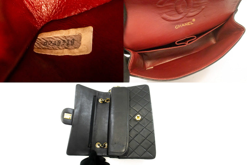 Chanel Timeless - Classic Double Flap Quilted Lambskin Black Leather Bag