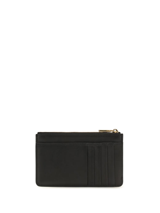 Dolce & Gabbana Calf Leather With Dg Logo Card Wallet — Black Purses