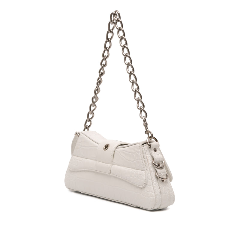 Small Croc Embossed Leather Lindsay Satchel - Image 2
