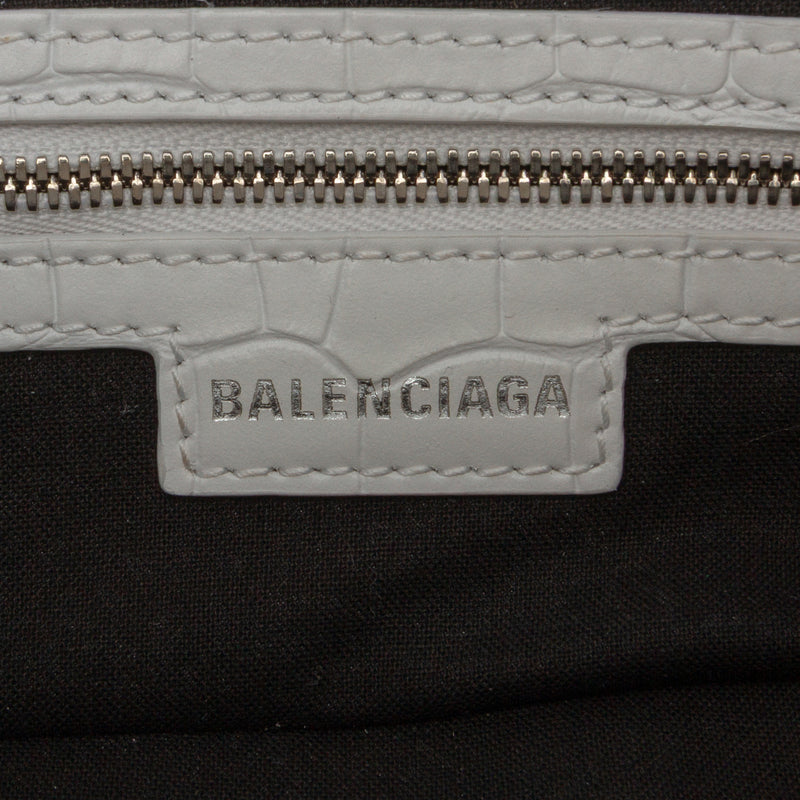 Small Croc Embossed Leather Lindsay Satchel - Image 5