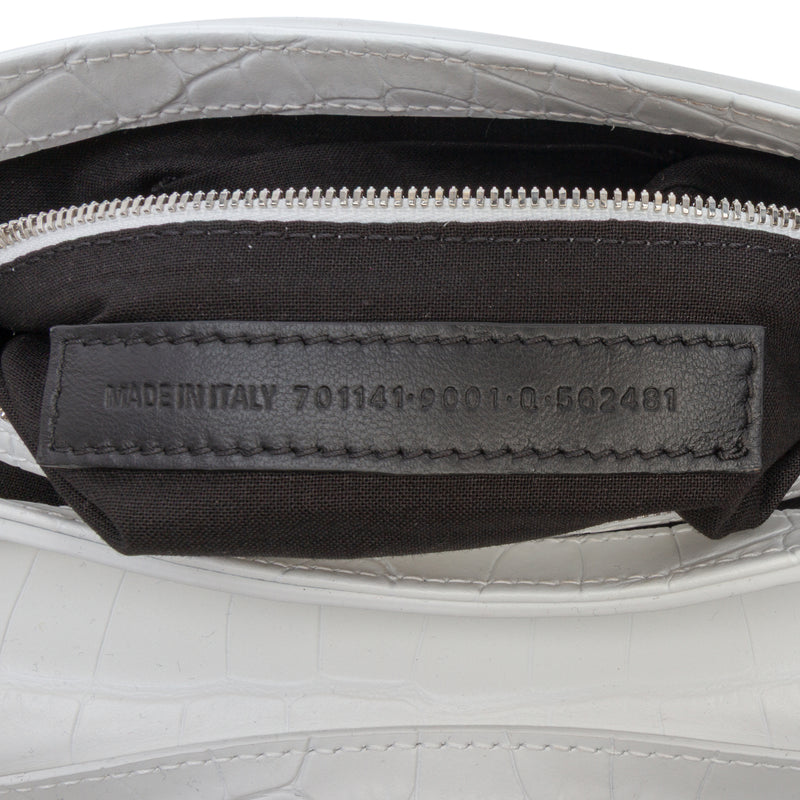 Small Croc Embossed Leather Lindsay Satchel - Image 6