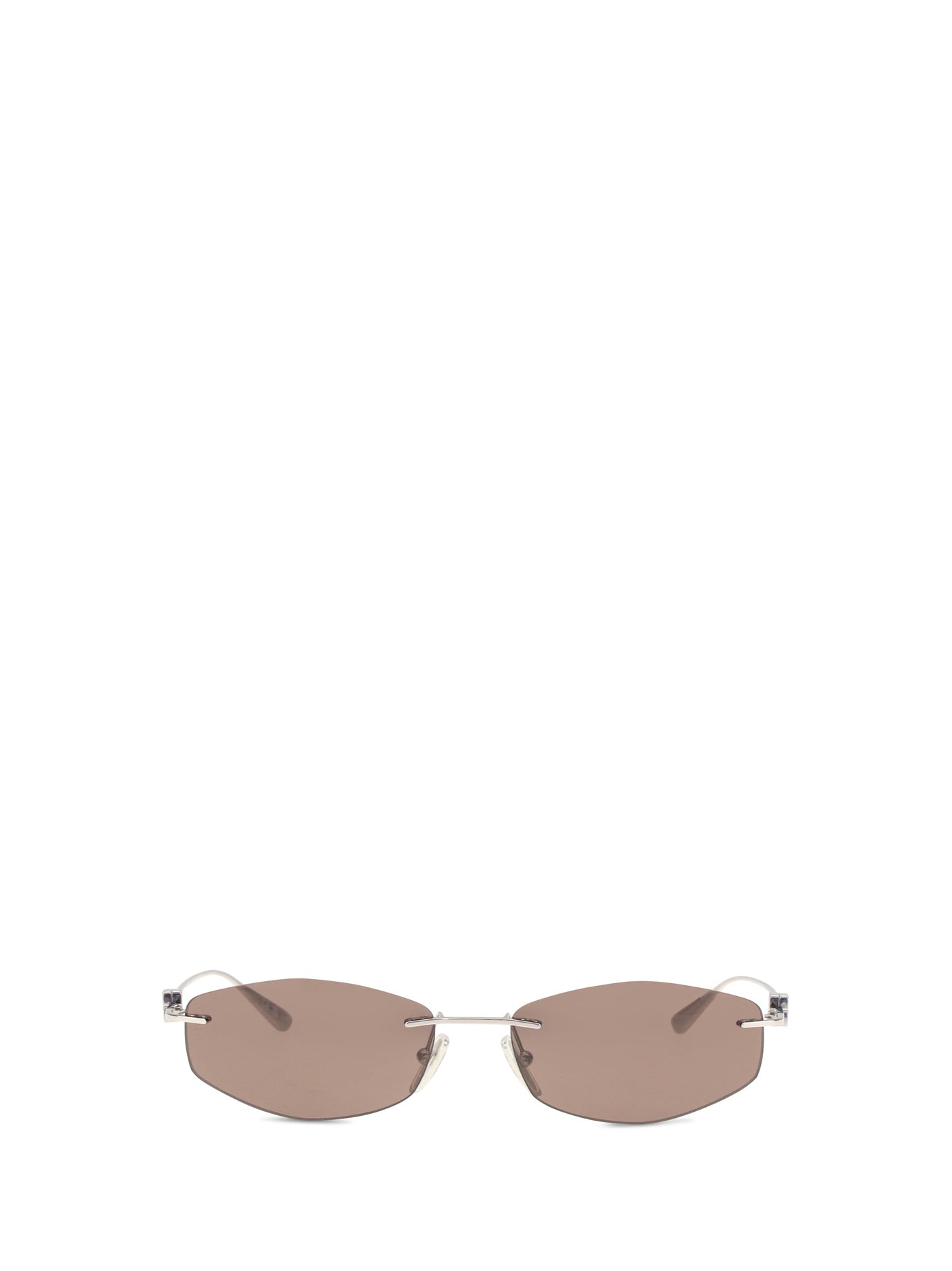 Balenciaga A000uxt0005 Geometric Oval Sunglasses — Beige Metal