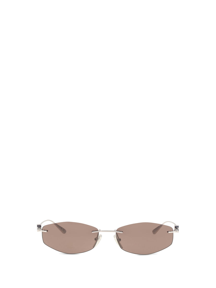 Balenciaga A000uxt0005 Geometric Oval Sunglasses — Beige Metal