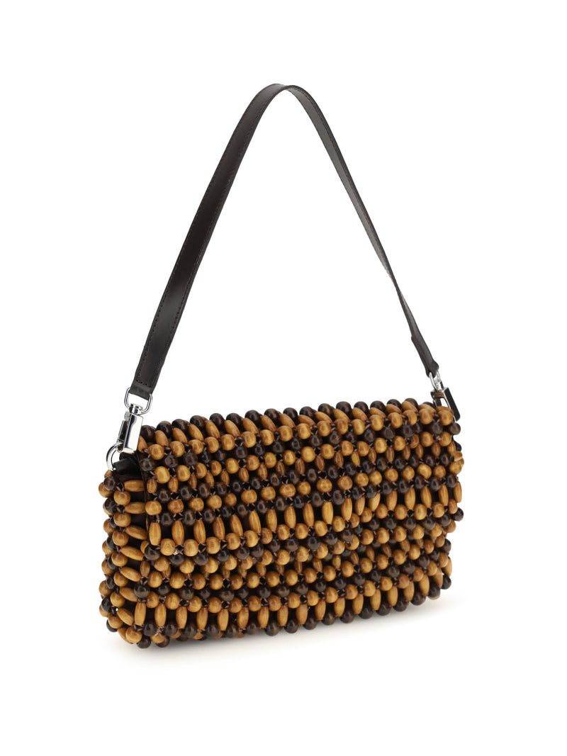 Staud Timmy Shoulder Bag — Multicolor Wood