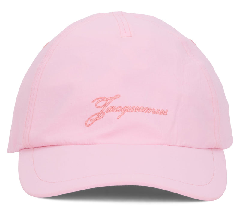 Jacquemus 26eacu00799aw00645 Embroidered Logo Baseball Cap — Pink Polyester Caps