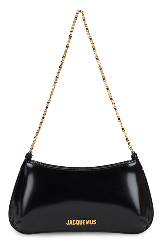 Jacquemus Glossy Calfskin Shoulder Bag — Black