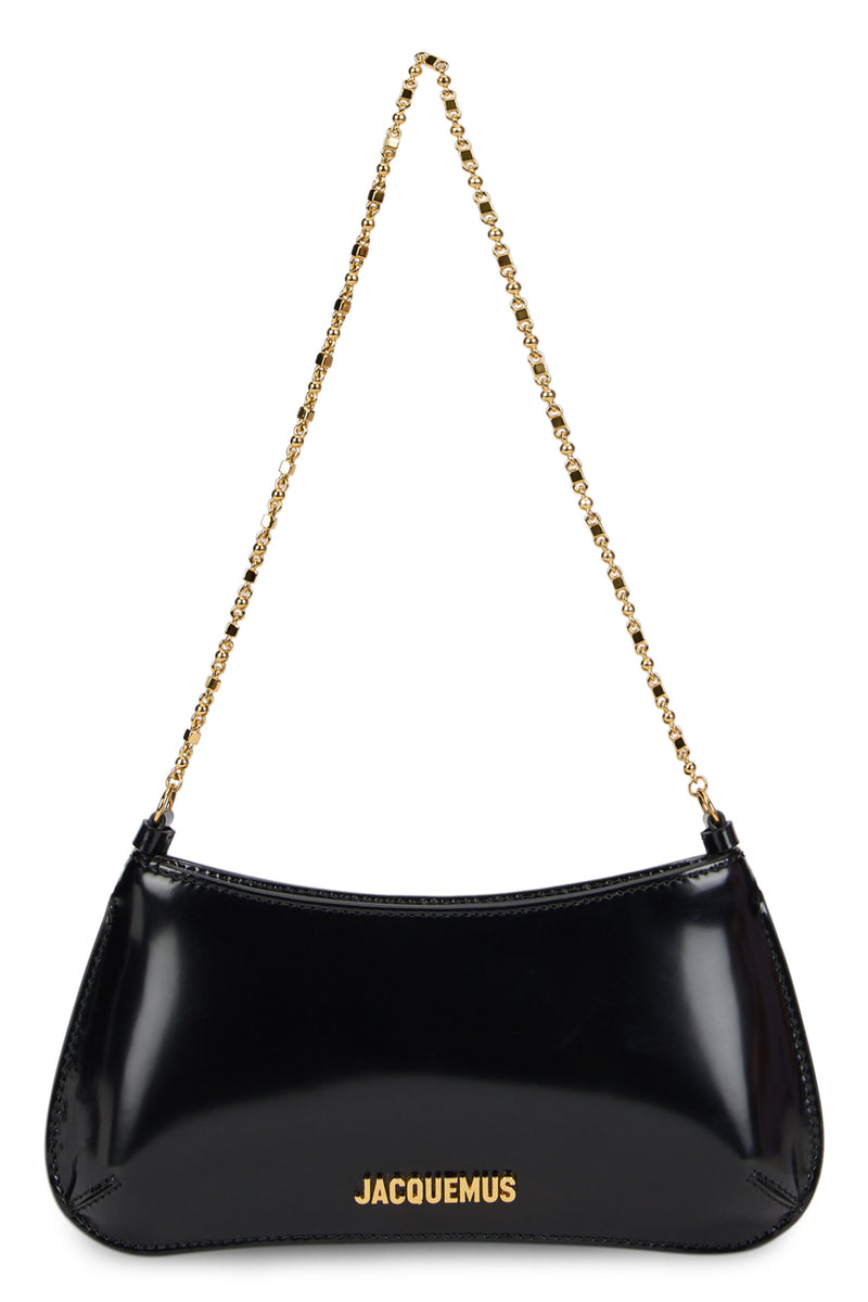 Jacquemus Glossy Calfskin Shoulder Bag — Black