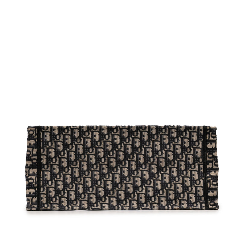 Large Oblique Embroidered Canvas Book Tote - Image 3