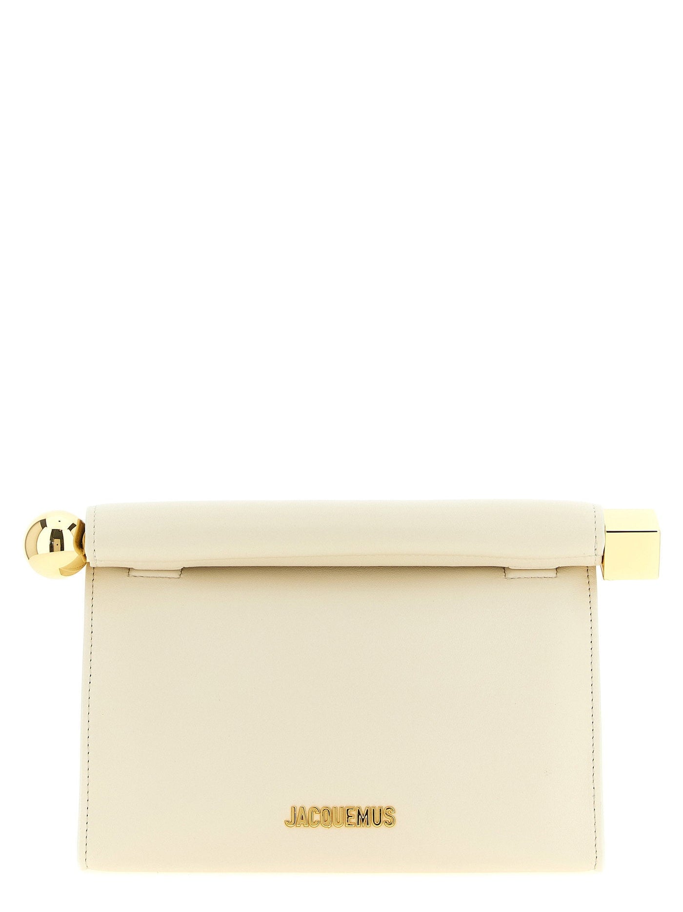 Jacquemus Le Sac Rond Carré Clutch — Beige Lamb Nappa Leather