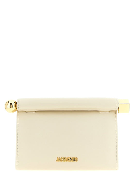 Jacquemus Le Sac Rond Carré Clutch — Beige Lamb Nappa Leather