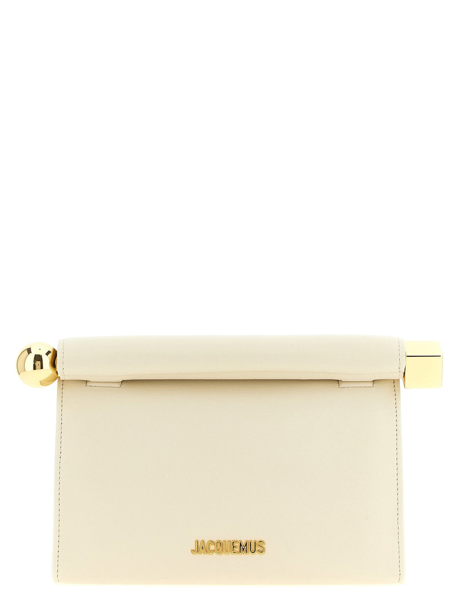 Jacquemus Le Sac Rond Carré Clutch — Beige Lamb Nappa Leather