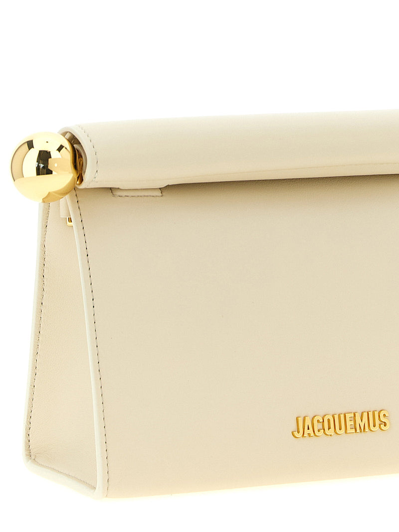 Jacquemus Le Sac Rond Carré Clutch — Beige Lamb Nappa Leather