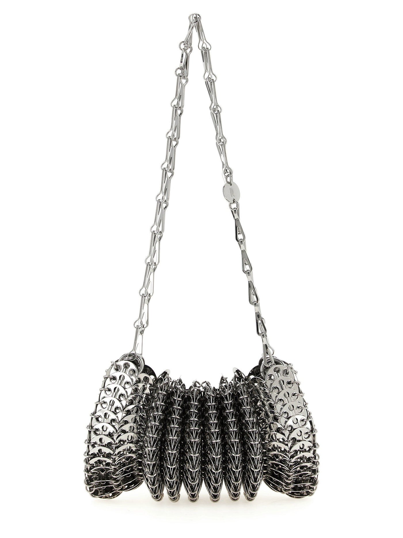 Paco Rabanne Sculptural Chainmail Shoulder Bag — Silver Polished Steel
