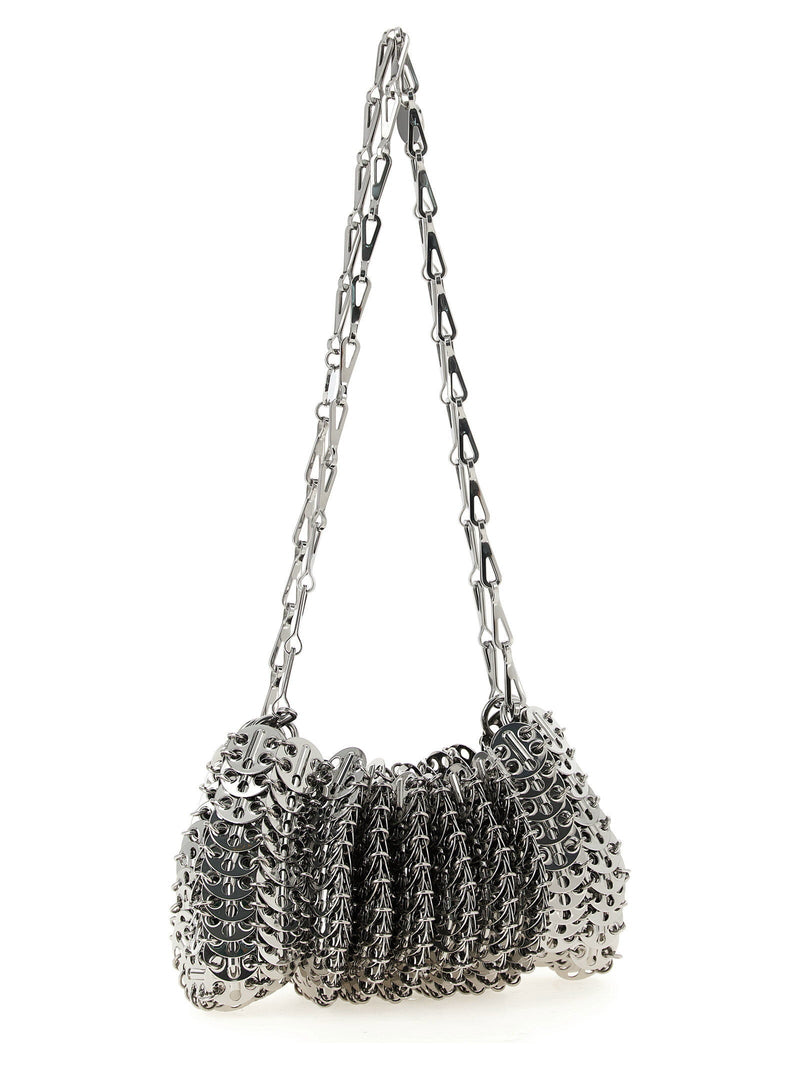 Paco Rabanne Sculptural Chainmail Shoulder Bag — Silver Polished Steel