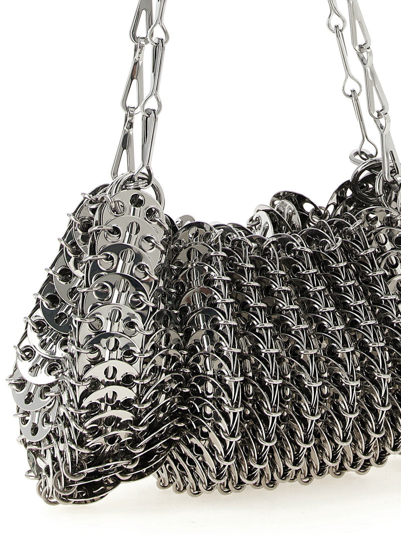 Paco Rabanne Sculptural Chainmail Shoulder Bag — Silver Polished Steel