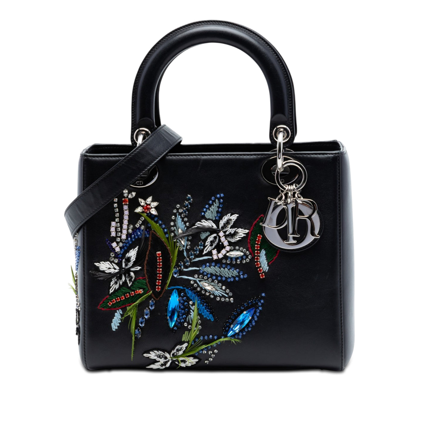Limited Edition Medium Smooth Calfskin Embroidered Beaded Floral Lady Dior - Image 1