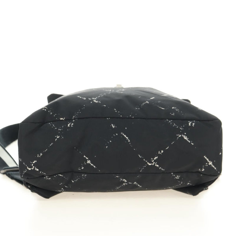 Chanel Travel Line Lock Printed Nylon Black Bag