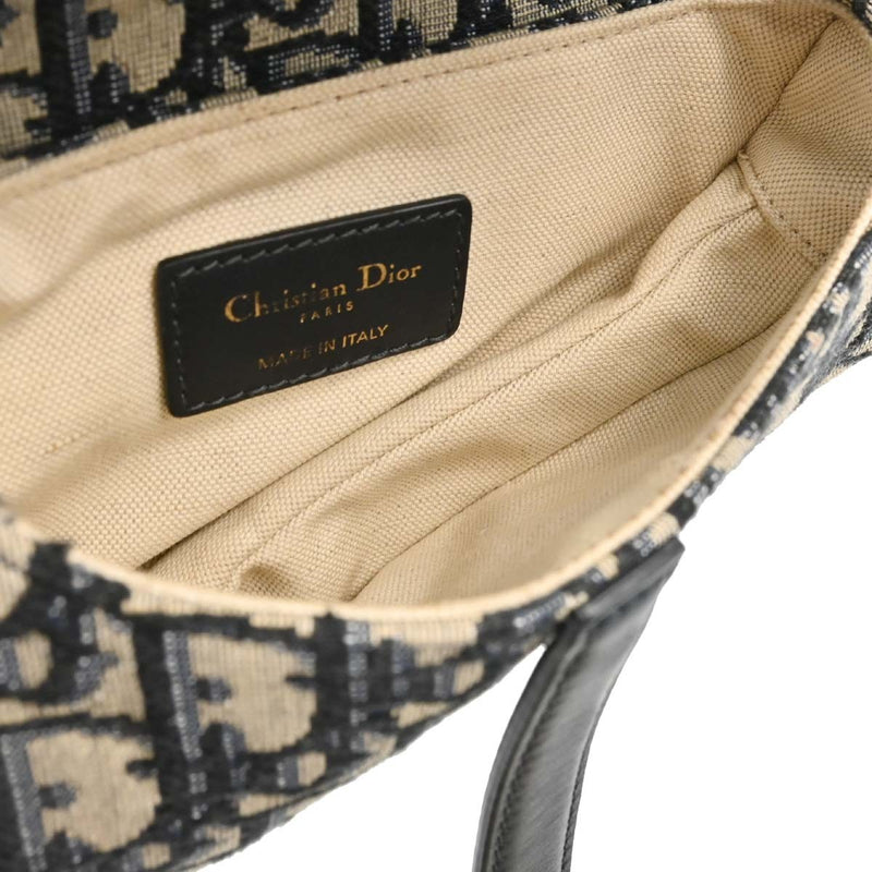 Christian Dior Saddle Oblique Canvas Navy Bag